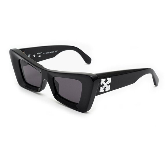NEW OFF-WHITE CAT EYE SUNGLASSES ACCRA 007 BLACK GREY OFF-WHITE WOMEN EYEWEAR - Picture 1 of 5